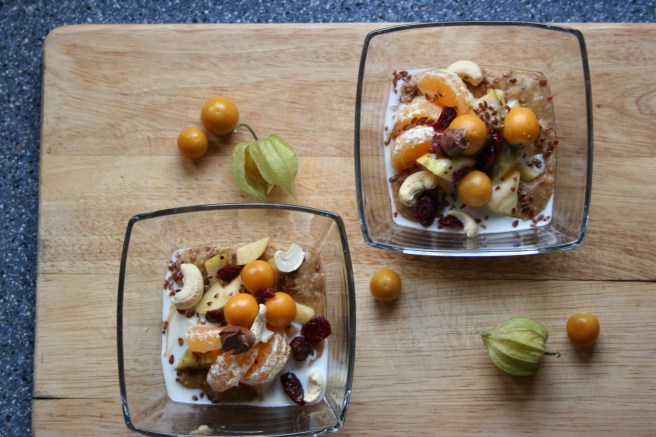 Oatmeal - Chocolate Pumpkin Orange mit Cashew & Physalis