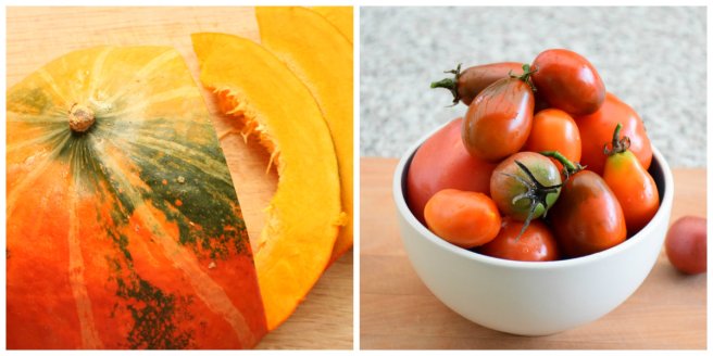 Hokkaidokürbis und Tomaten für Kürbis-Grießnockerl mit Topfen auf Tomatenragout von AngiProstMahlzeit